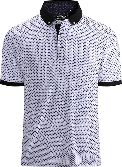 Alex Vando Mens Polo Shirts Short Sleeve Regular Fit Fashion Designed Shirt