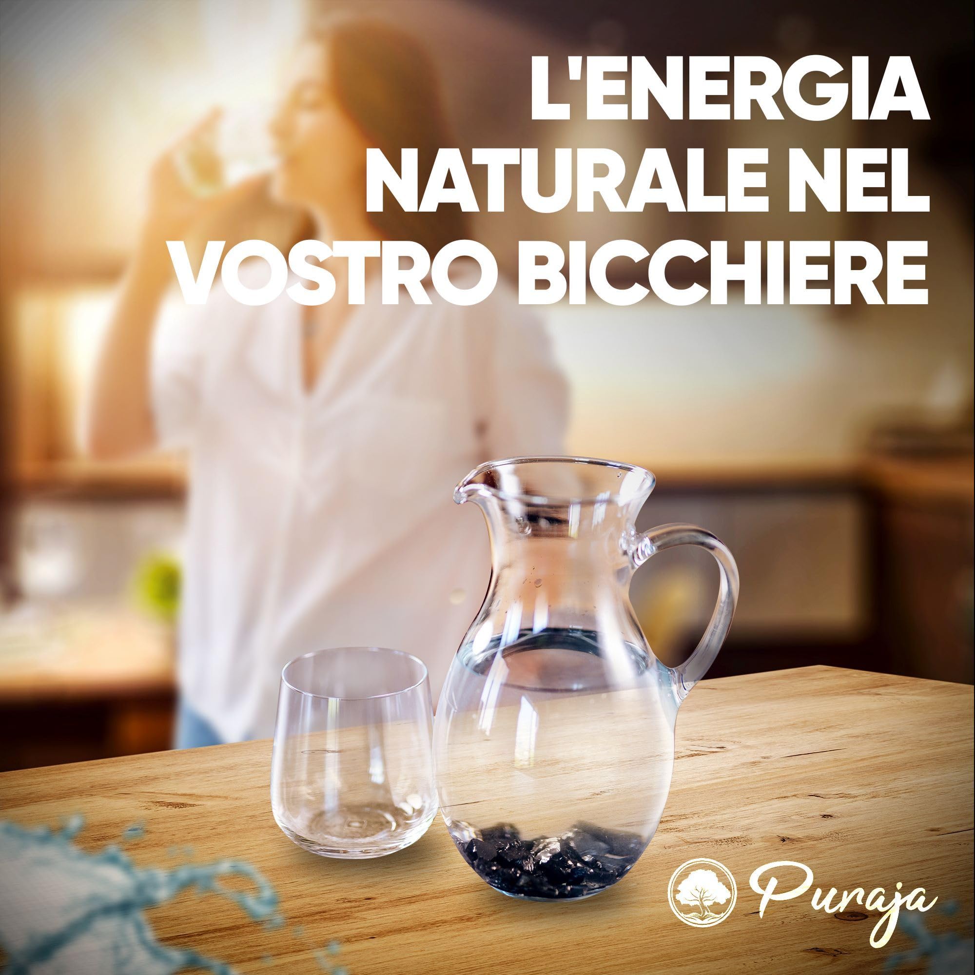 PURAJA Schungite preziosa per il trattamento delle acque, shungite elite, pietre naturali della Carelia, pietre curative per acqua, con certificato