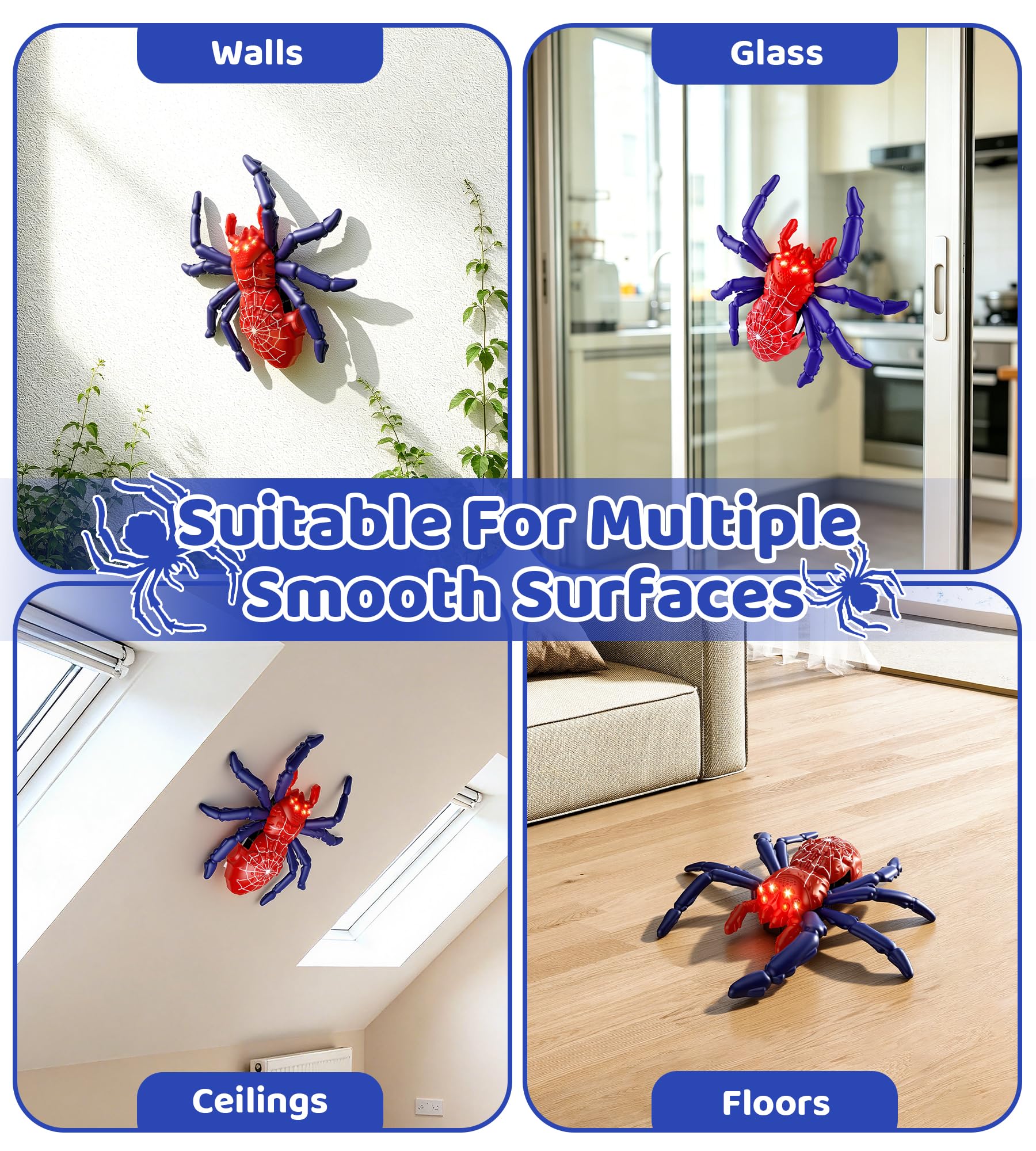 snookids Ragno arrampicata, robot radiocomandato per bambini con rotazione a 360°, occhi LED luminosi, regalo di compleanno per ragazzi e ragazze dai 3, 4, 5, 6, 7 e 8+