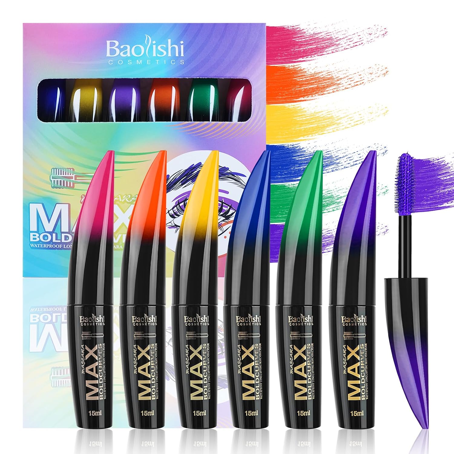 Joyeee Colorful Mascara Set - Volumizing Waterproof Formula