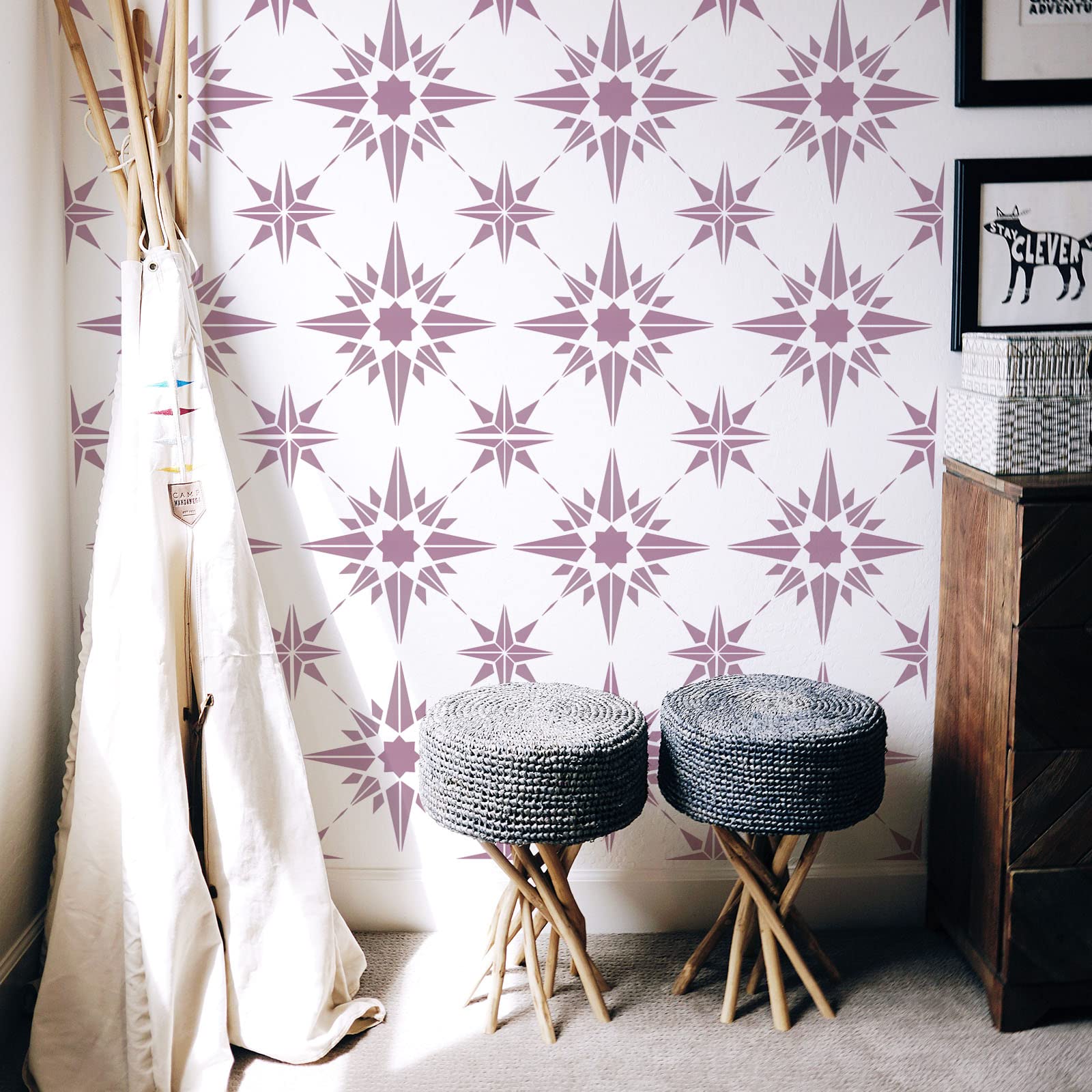 Stencil Per Piastrelle A Forma Di Stella Di David | 30x30 Cm | Riutilizzabile | Per Pittura Su Pareti E Piastrelle - Foto 7