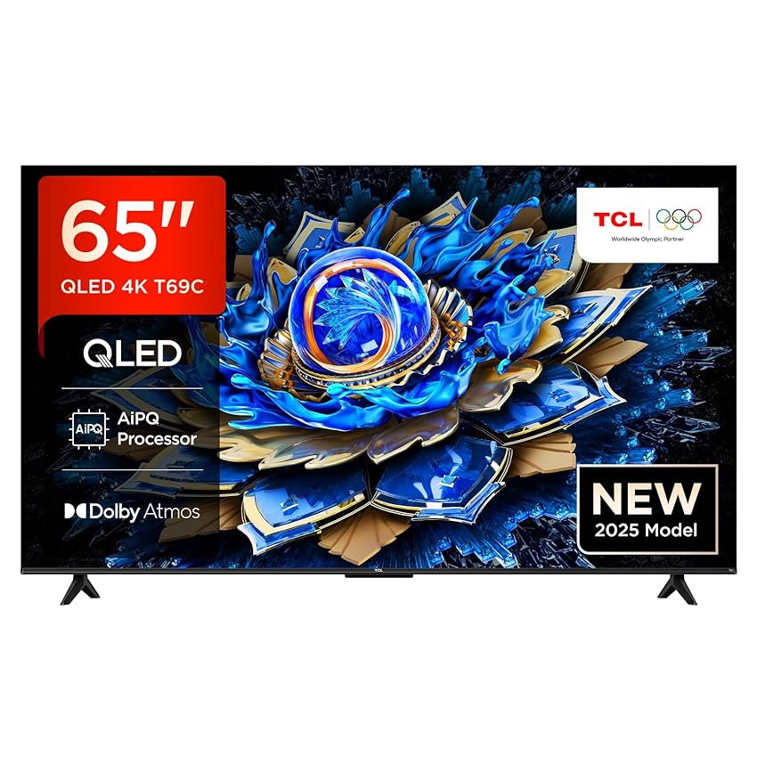 TCL 65T69C 65” QLED 60HZ 4K HDR, Google TV, Smart TV(Dolby Vision & Atmos, Motion clarity, compatibile con Google Assistant & Alexa), 2025