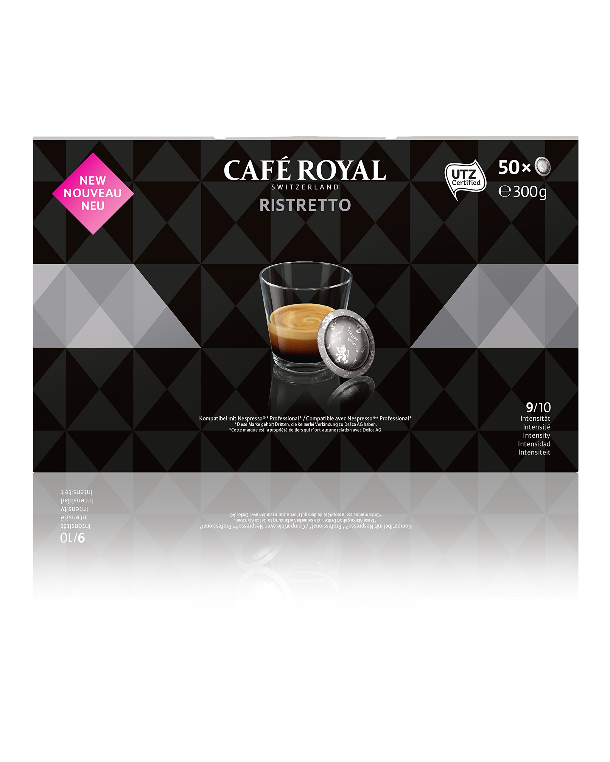 Café Royal Ristretto 300 cápsulas compatibles para Nespresso (R)* Professional (R)*, Intensidad: 9 de 10 , Pack de 6 x 50 cápsulas