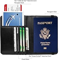 Vista 5 de GDTK - Portapasaportes de piel, funda para pasaporte con bloqueo RFID - Cartera para documentos de viaje, m
