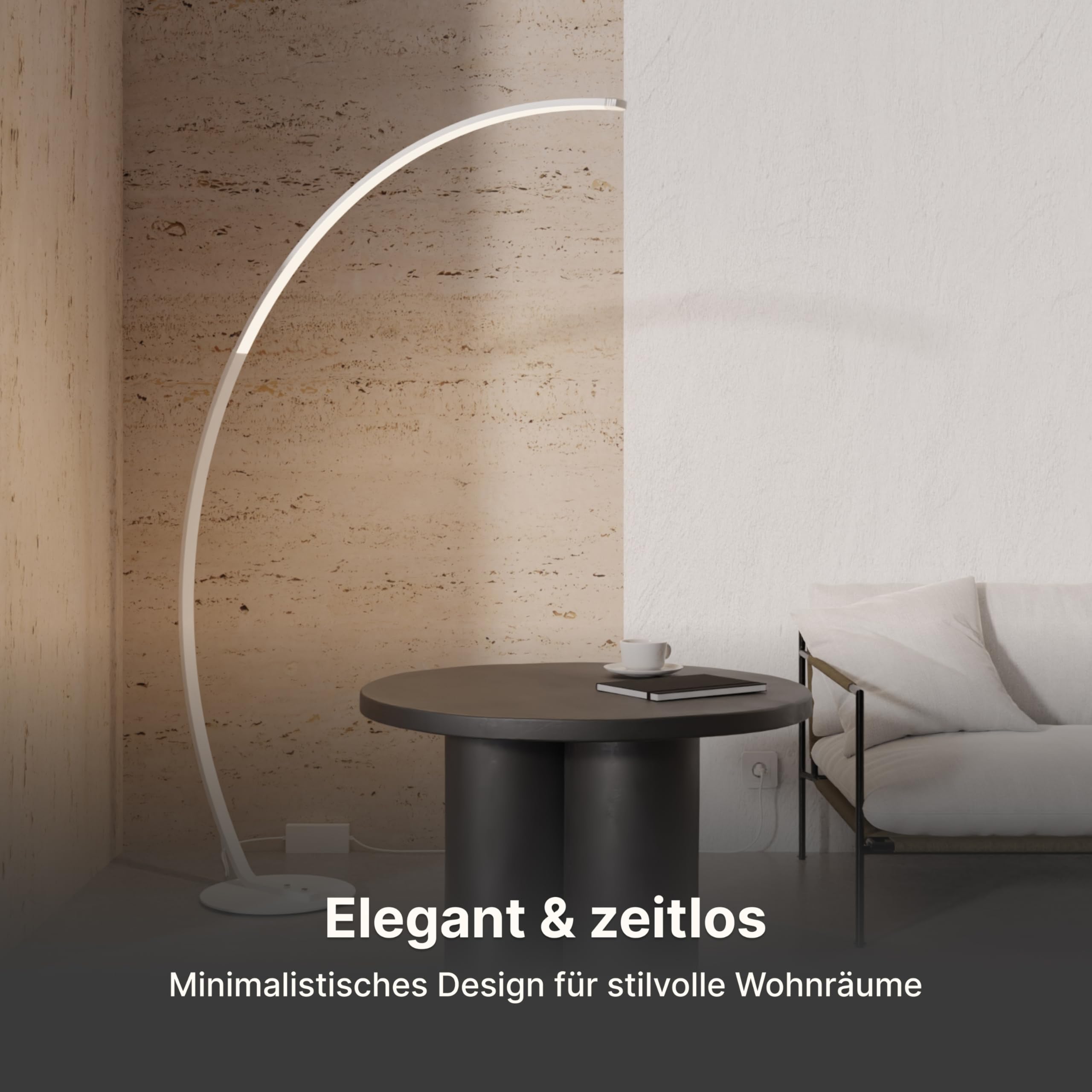 Stehlampe Bogenlampe 'Mavea' dimmbar LED Wohn & Schlafzimmer Bogenleuchte Leselampe Bogenstehlampe Smart Home Amazon Alexa Google Home Tuya