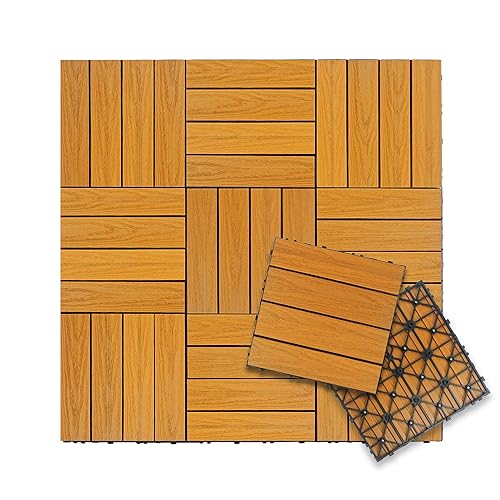 Vista 17 de NewTechWood UltraShield Naturale - Azulejo compuesto para exteriores (1 pie x 1 pie), color rosa de Seúl (10 pies cuadrados por caja)