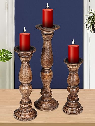 The Wooden Town - pilares decorativos de madera para velas