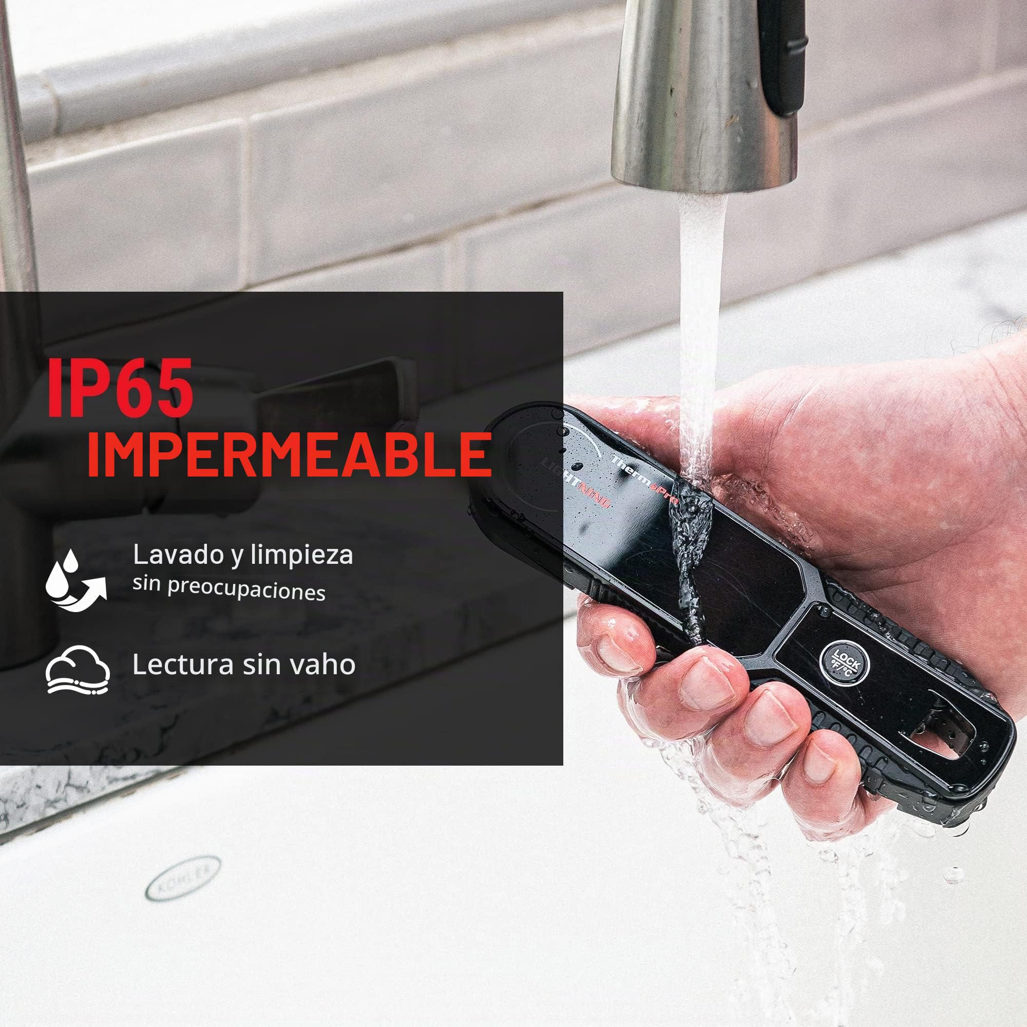 ThermoPro TP622 Termómetro Cocina de Lectura Instantánea, Termómetro Calibrable para Alimentos con Pantalla, Termómetro de Cocina Impermeable para Barbacoa Comida Liquidos Aceite Agua