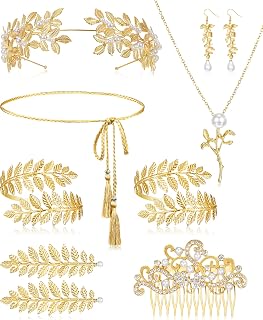 Xinnun 9 Pcs Greek Goddess Costume Accessories toga Ornaments Set