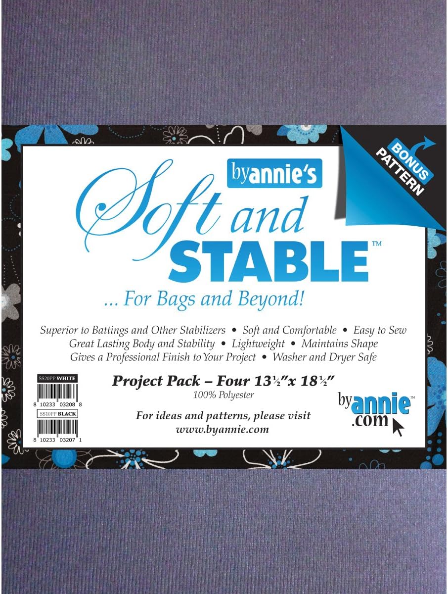 Annie Soft and Stable Project Pack, 13-1/2 by 18-1/2-Inch, Black, 4 Per Package