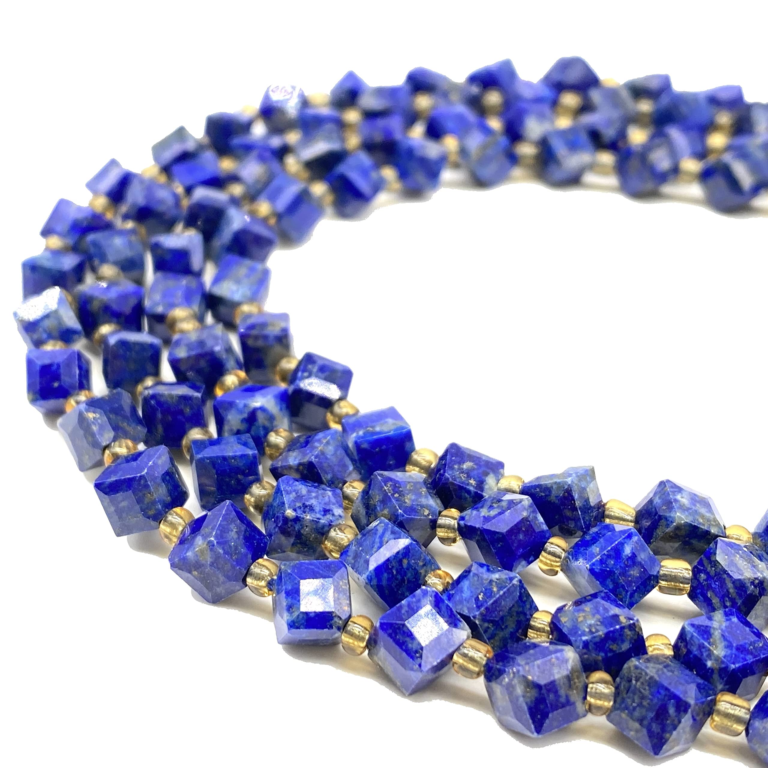 ABC GEMS USAABC GEMS USA ABCGEMS Afghanistan Lapis Lazuli Beads (A Revolutionary Cutting Technique Brings a More Dynamic Look to a Traditional Cube) Diagonal-Drilled 3D Magical-Cube 5mm (Corner-to-Corner 6mm)