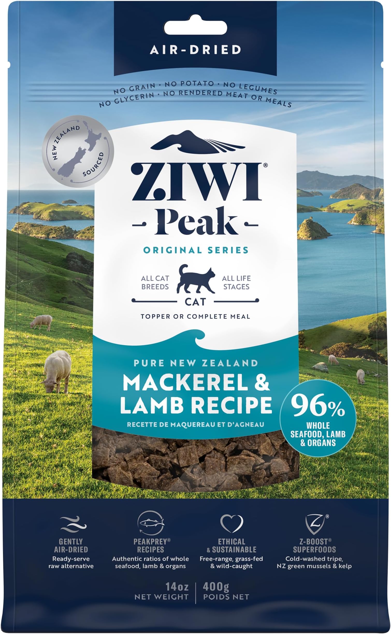 Ziwipeak Cat Dry Mackerel & Lamb 400G