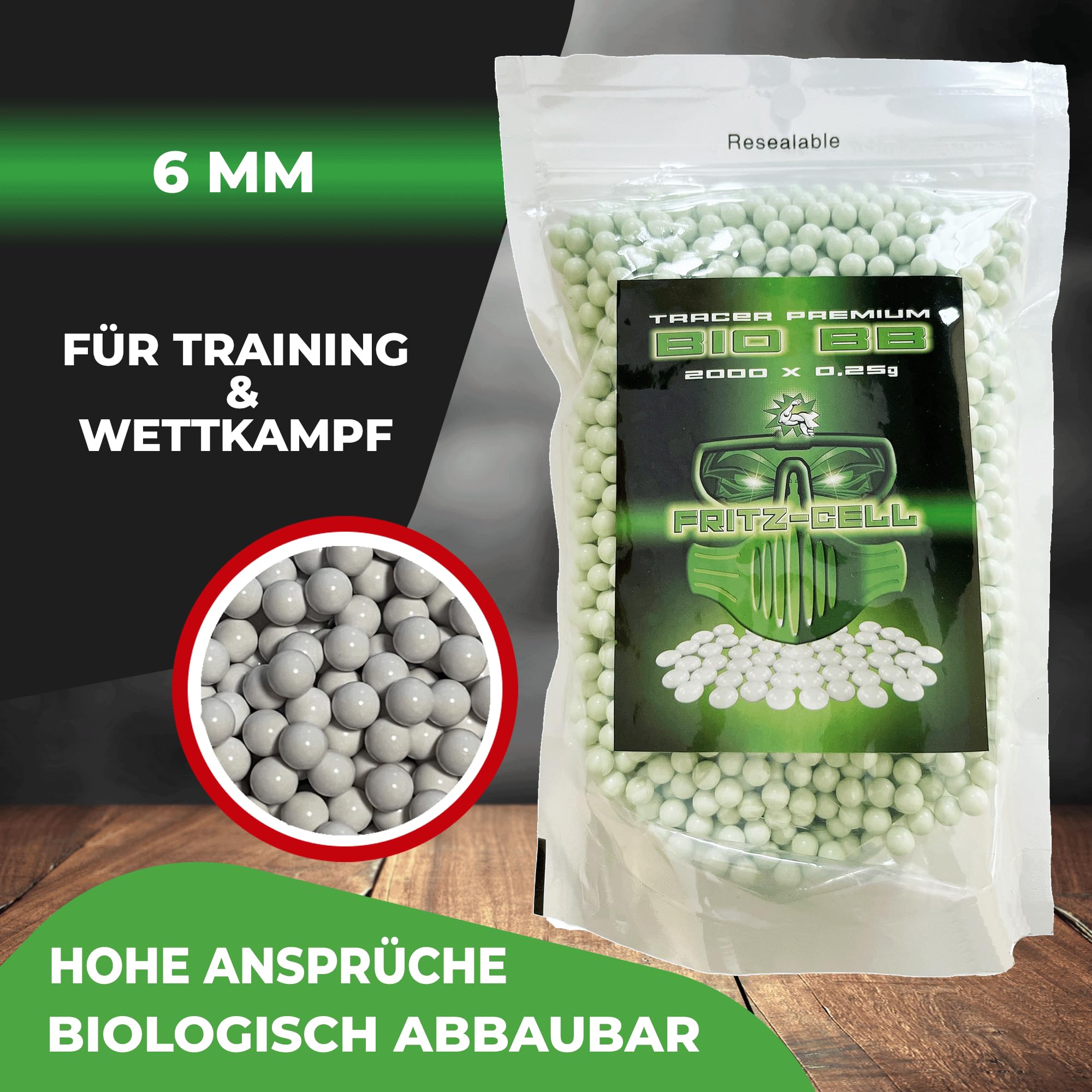 BBS Bio Tracer Airsoft Softair 2000er Packs Tactical 6mm Rundkugeln Kugeln BB´s Airgun