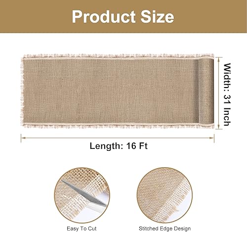 Miniatura 2 de The Yard - Tela de arpillera de 31 pulgadas de ancho x 16 pies de largo, tela con bordes cosidos para envolver árboles, cubierta de plantas,