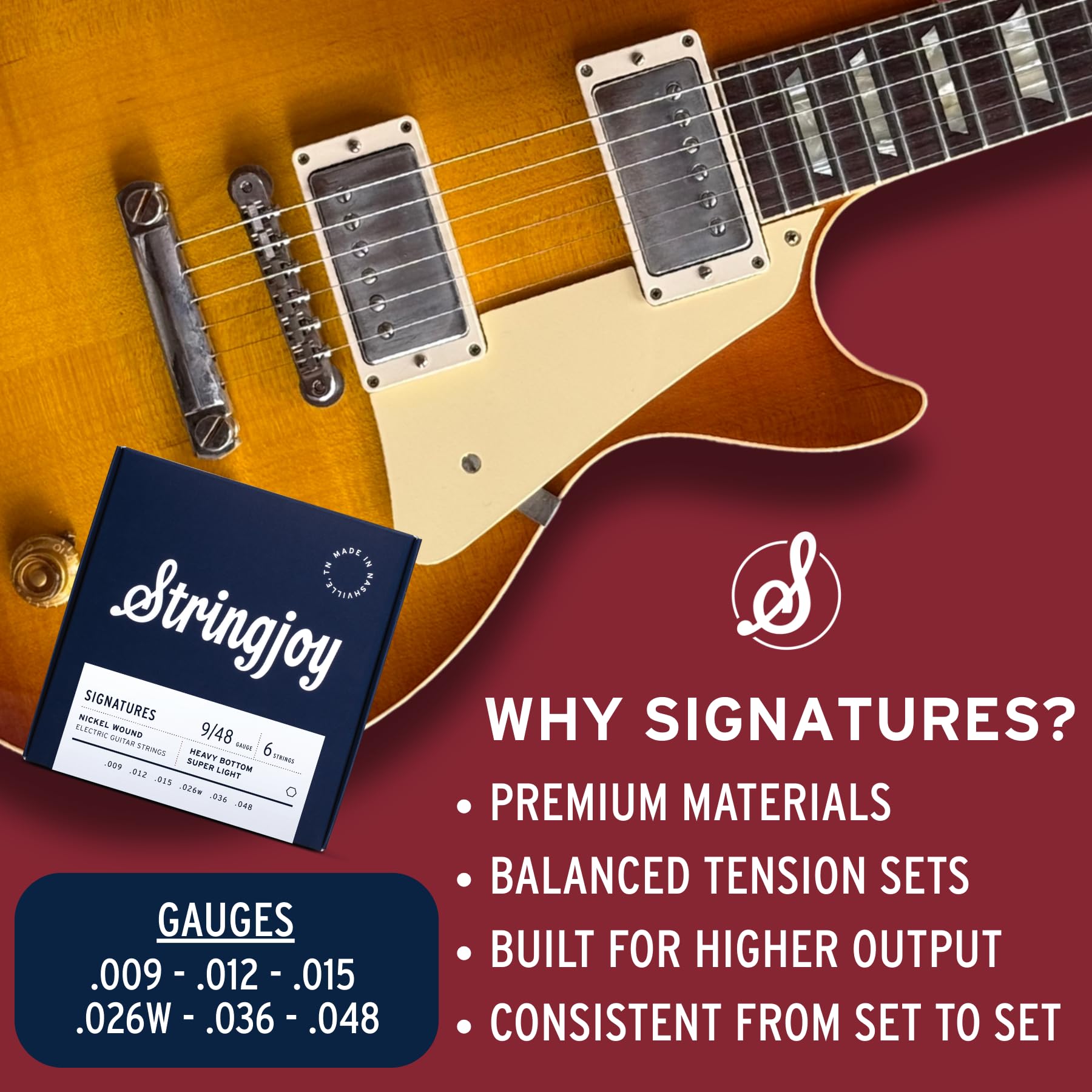Amazon.com: Stringjoy 9-48 Heavy Bottom Light Signatures Electric