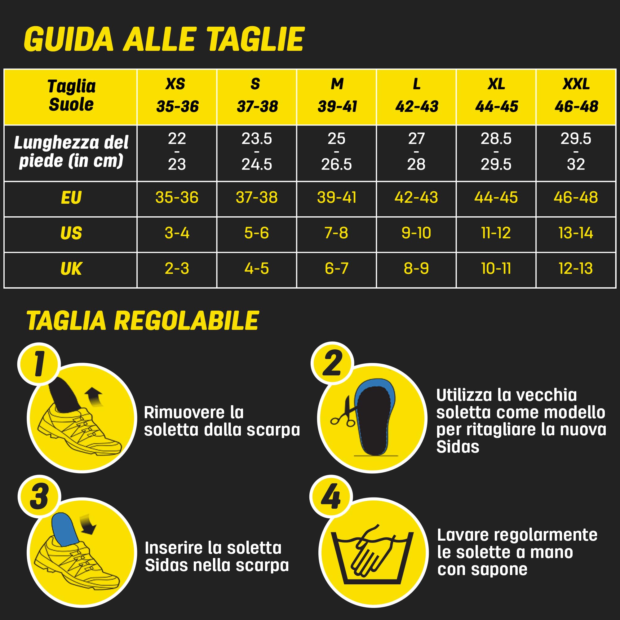Sidas Solette 3feet Activ Low, Corsa e Multisport, Per Arco Plantare Basso, Assorbimento degli urti, Solette per scarpe da uomo e donna