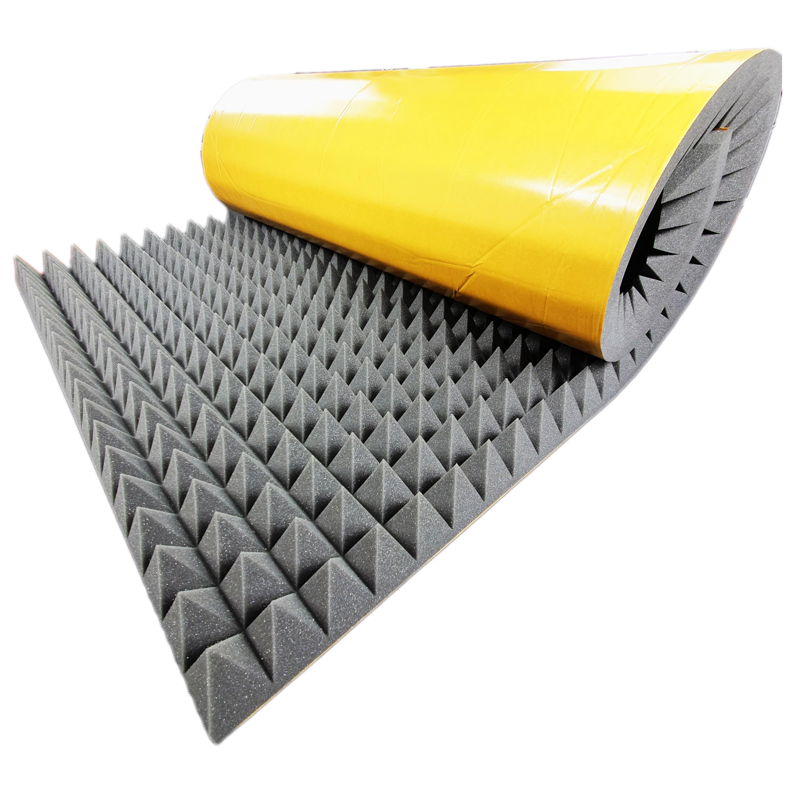 Mousse acoustique pyramidale autocollante 100 x 200 x 8 cm GMP Tech Beauty of Sound – Isolation en mousse pour salle de jeux – Isolation acoustique murale dans le studio de musique – Mousse acoustique