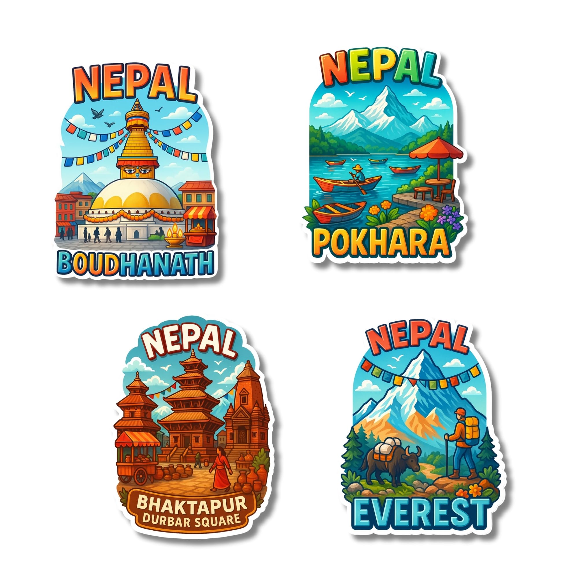 Nepal Fridge Magnet Gift Set of 4 for Travel Lovers Friends or Trekking Enthusiasts Souvenir of Kathmandu Pokhara Everest and Bhaktapur-image-9