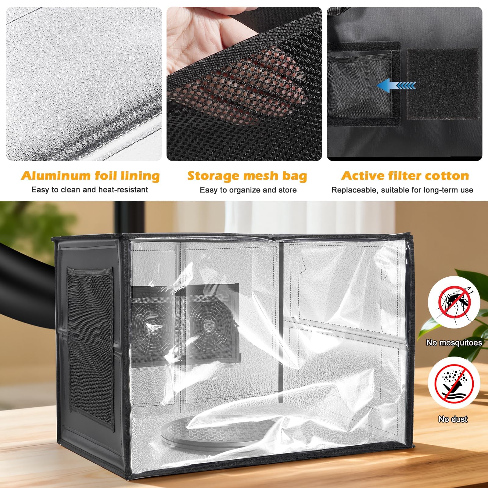 Aerografo Spray Booth Portabe - con luci LED giradischi e doppie ventole di scarico, cabina pieghevole per aerografo per trucco, pittura artistica, modello 42,9 cm