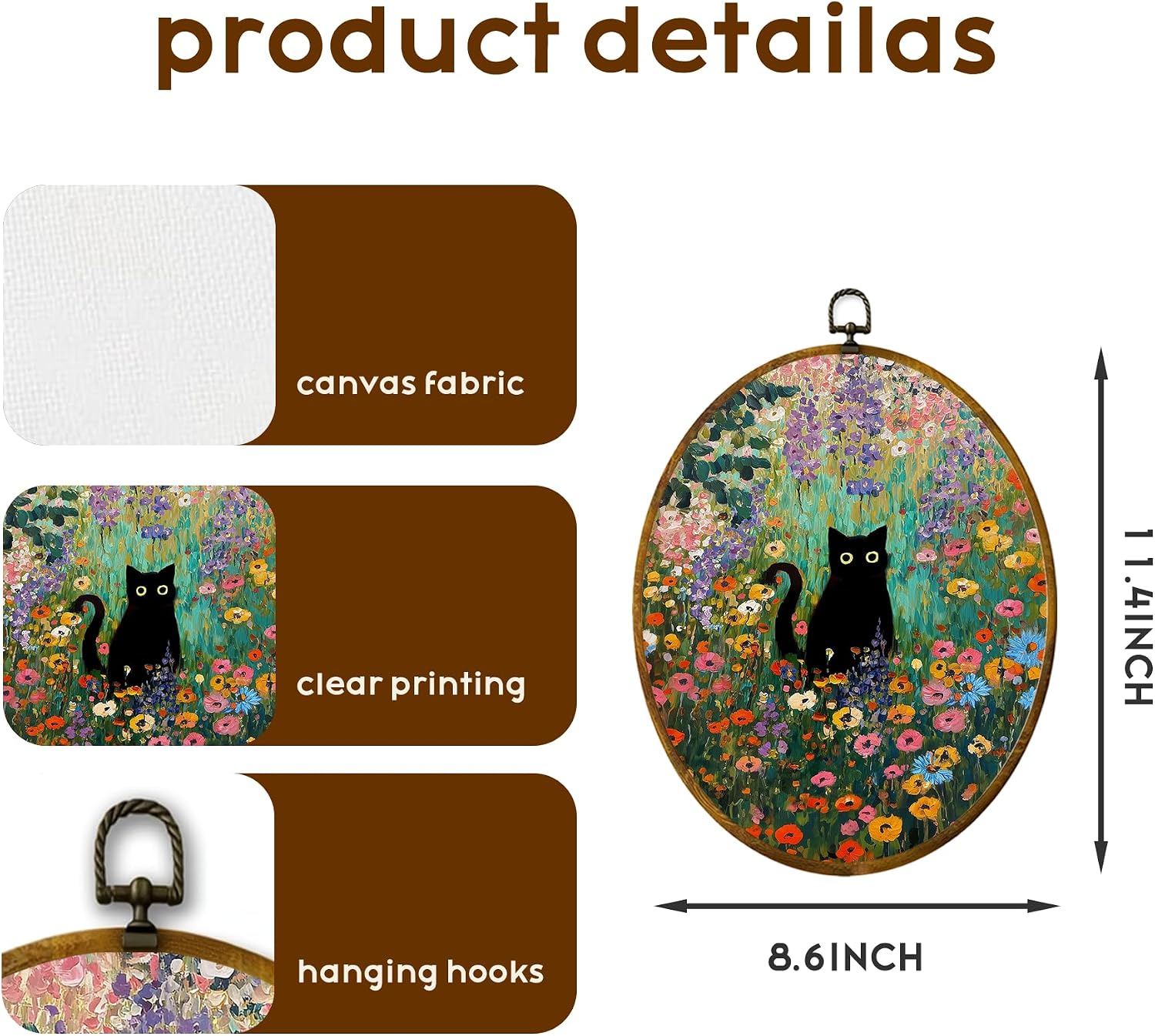 zewepri Funny Cat Oil Painting Wall Art, Canvas Print, 8.5 x 11.5 in image 5