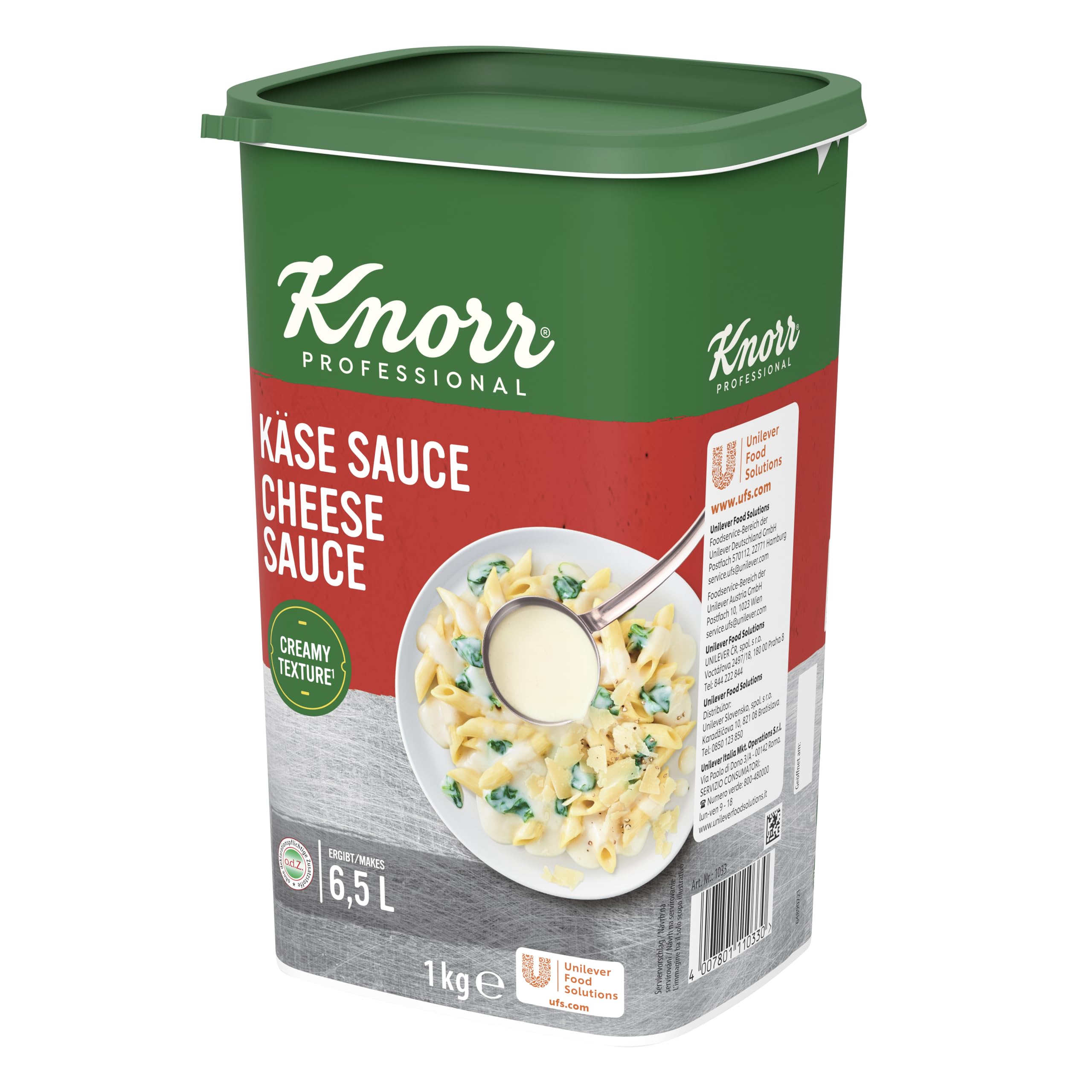Knorr Käse Sauce (cremige Konsistenz, abgerundeter Käsegeschmack) 1er Pack (1 x 1kg)