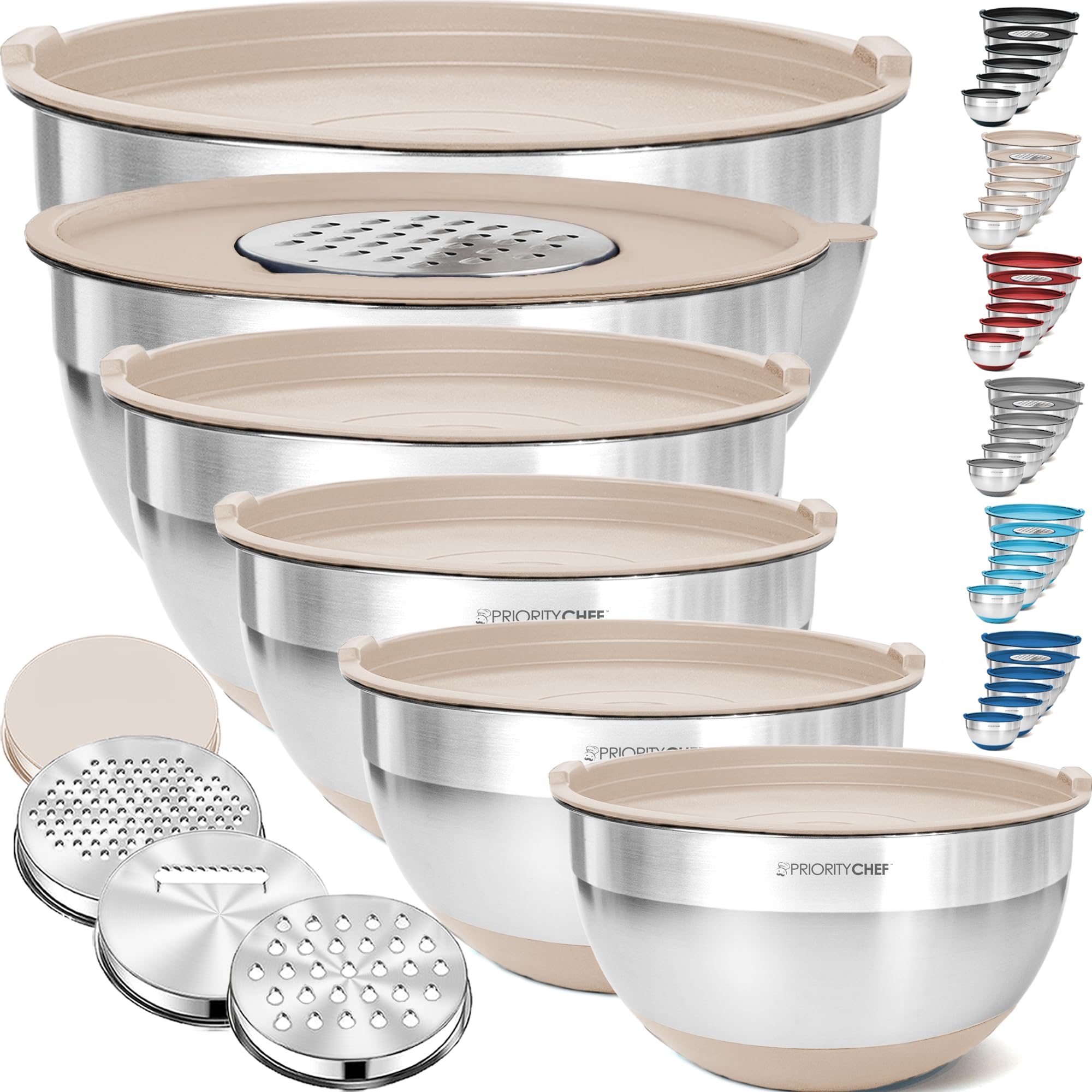 Amazon.com: Priority Chef 6Pc Large Mixing Bowls With Lids Set