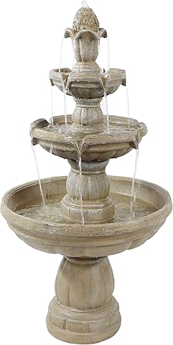 Miniatura 10 de Sunnydaze Fuente de agua para exteriores de 3 niveles de 48 pulgadas de alto - Característica de cascada de niveles grande para el patio, césped o