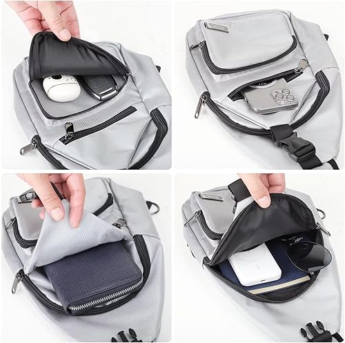 Miniatura 5 de AMJ Bolso bandolera para hombre, mochila de hombro casual, mochila de pecho para senderismo y viajes