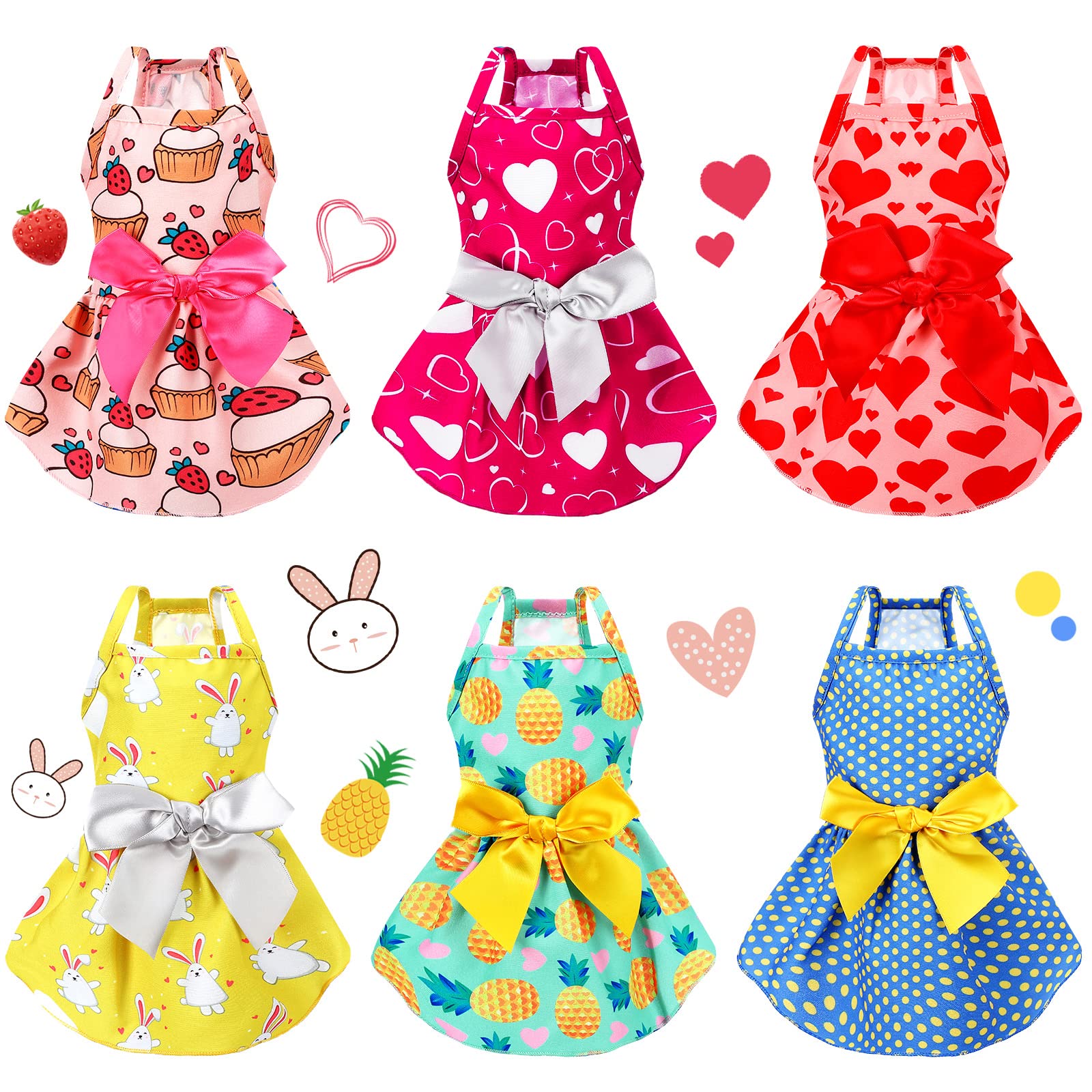 Frienda 6 Pieces Bowknot Princes Puppy Dog Dress