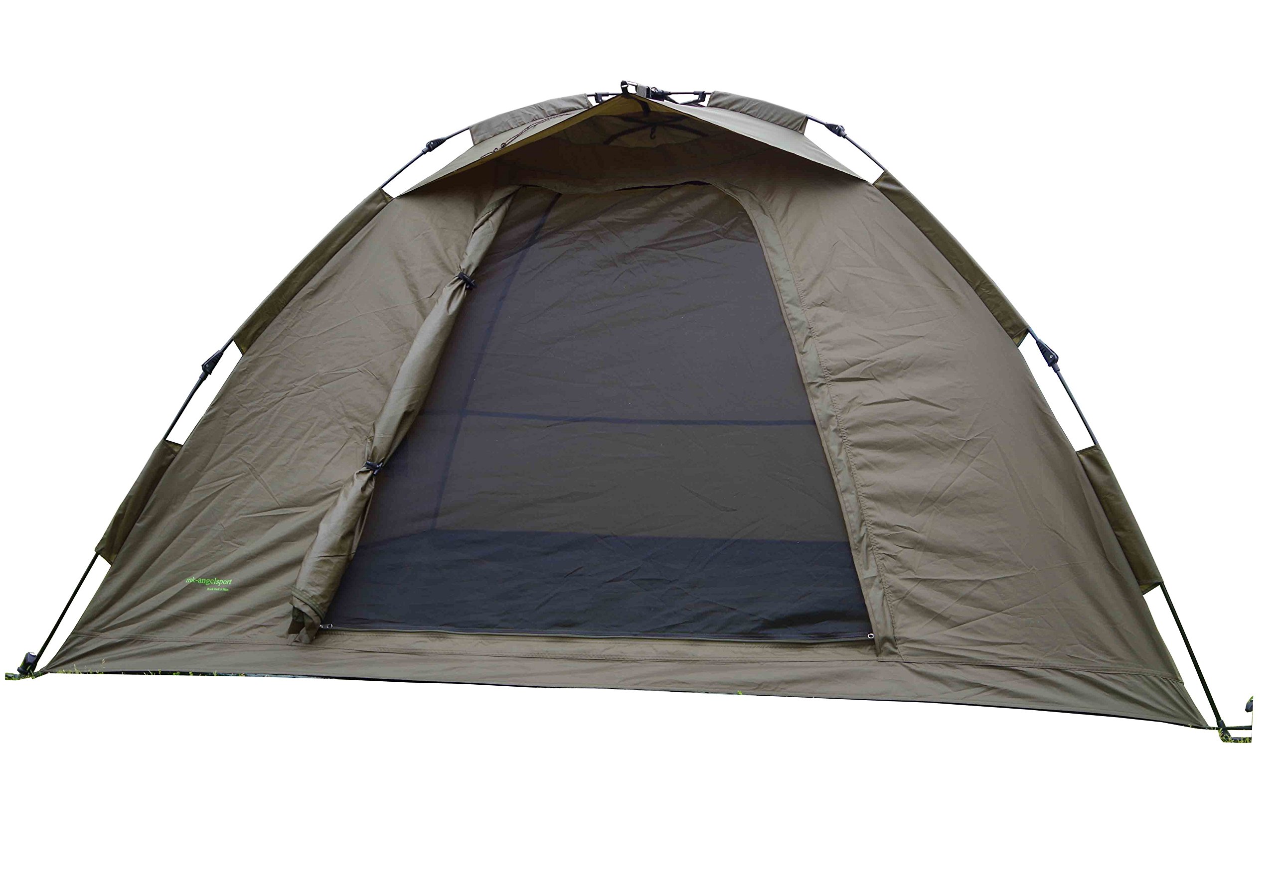 MK-Angelsport Ruck Zuck Karpfenzelt Fast Standup 2 Man Bivvy incl. Gummihammer mit Loser Bodenplane