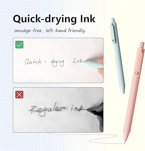 Miniatura 4 de Bolígrafos de gel, 12 bolígrafos de tinta negra, enfermería de escritura suave, punta fina (0.020 in), paquete de suministros de oficina, secado