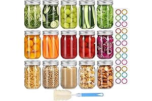 16 oz Wide Mouth Canning Jars Value Pack - Glass Mason Jars...