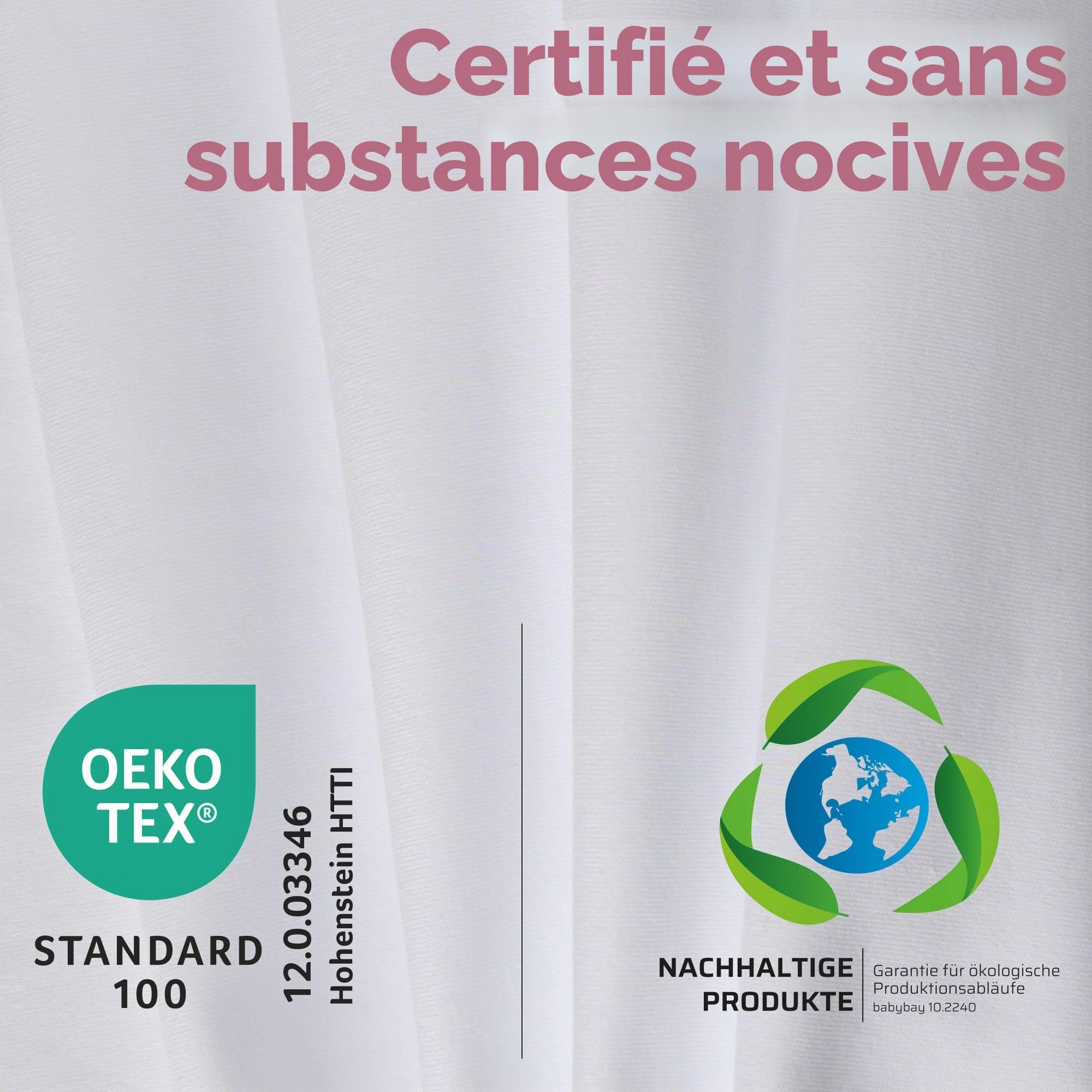 Drap–housse jersey babybay deluxe double pack adapté aux modèles Maxi, Midi, Boxspring, Comfort et Comfort Plus, blanc, 89 x 50 cm (pack double)