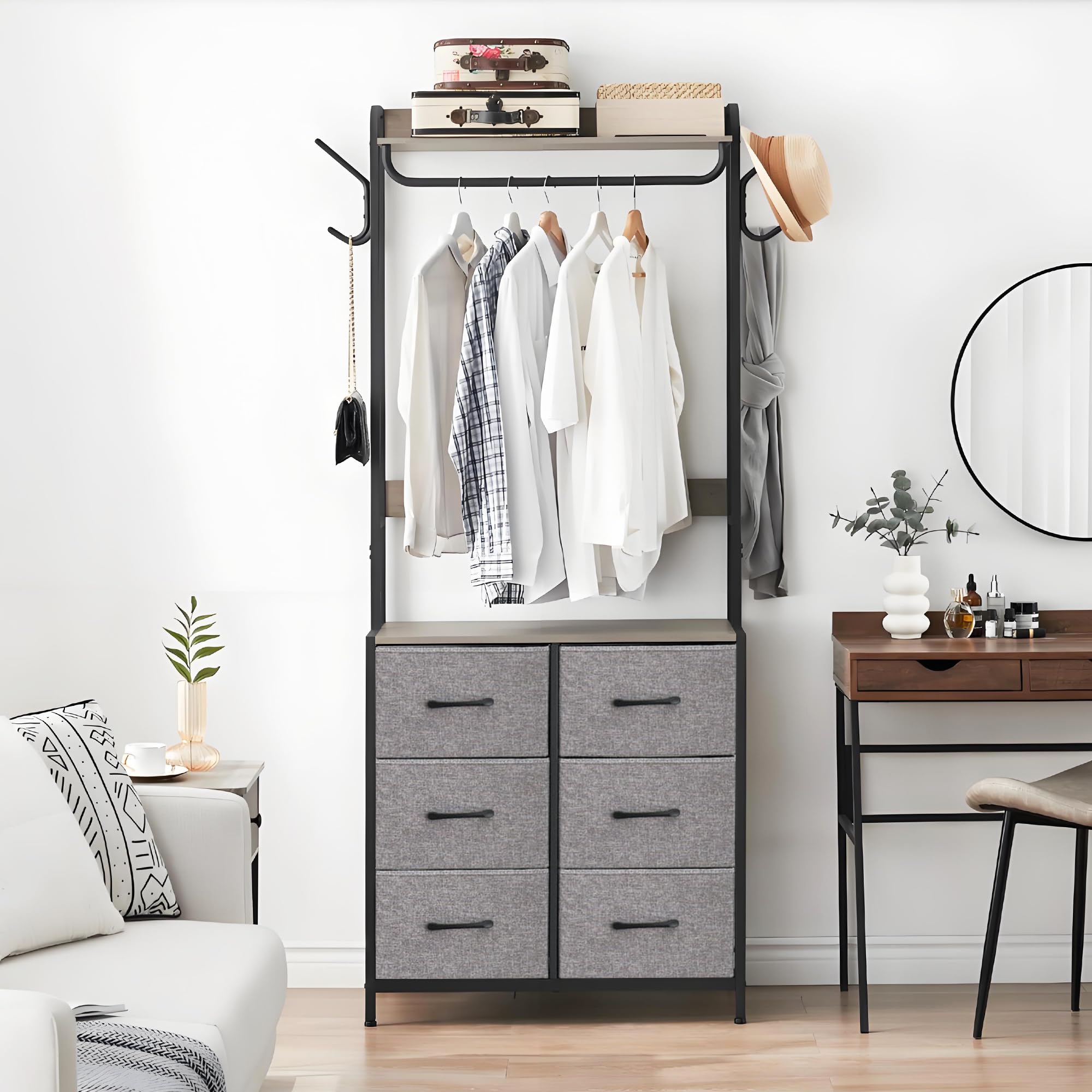 Armoire Industrielle 6 tiroirs, 90x40x190cm