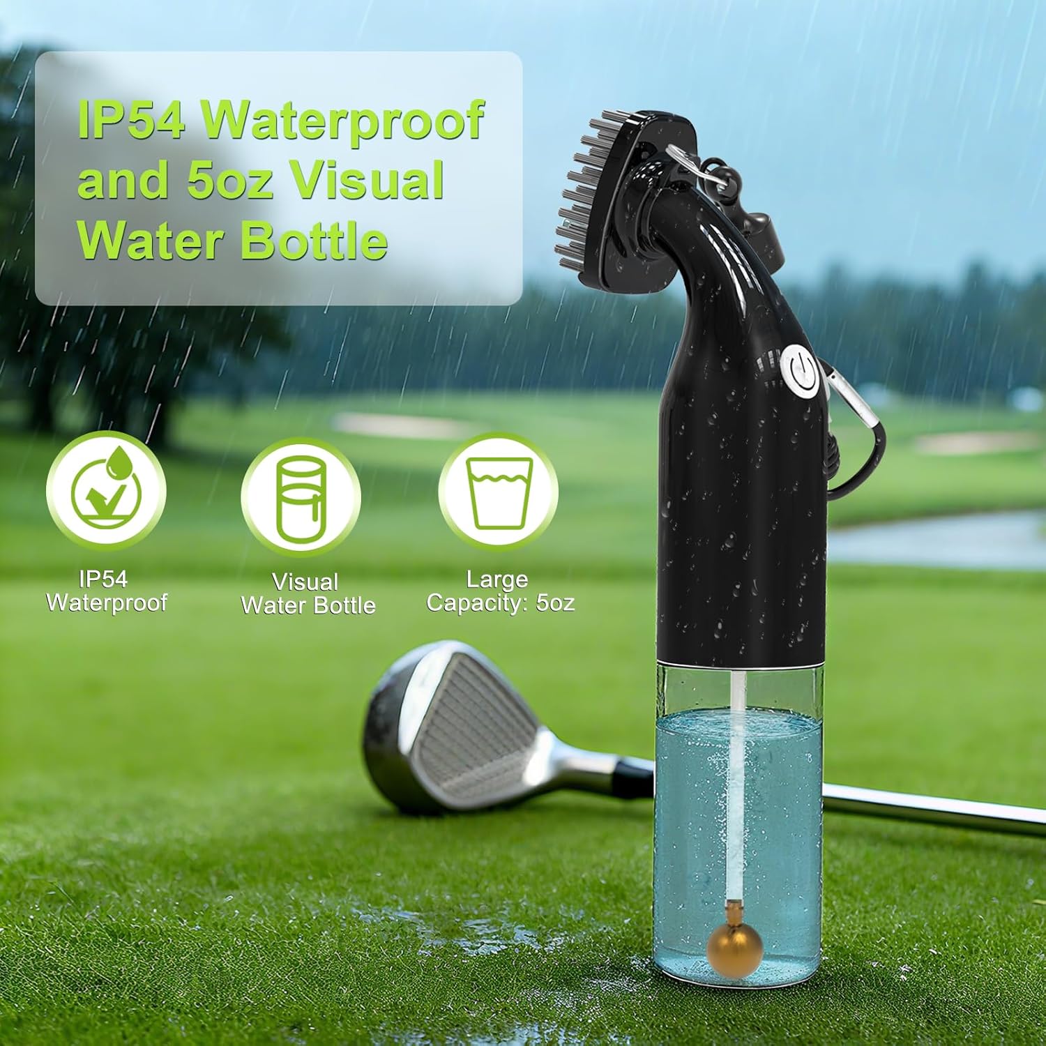 Electric Golf Club Cleaner Brush: AA Battery Powered for Effortless Cleaning - Golf Club Brush for Golf Accessories - Holds 5oz Water - Magnetic Clip - Golf Gifts for Golfer Men - Image 5