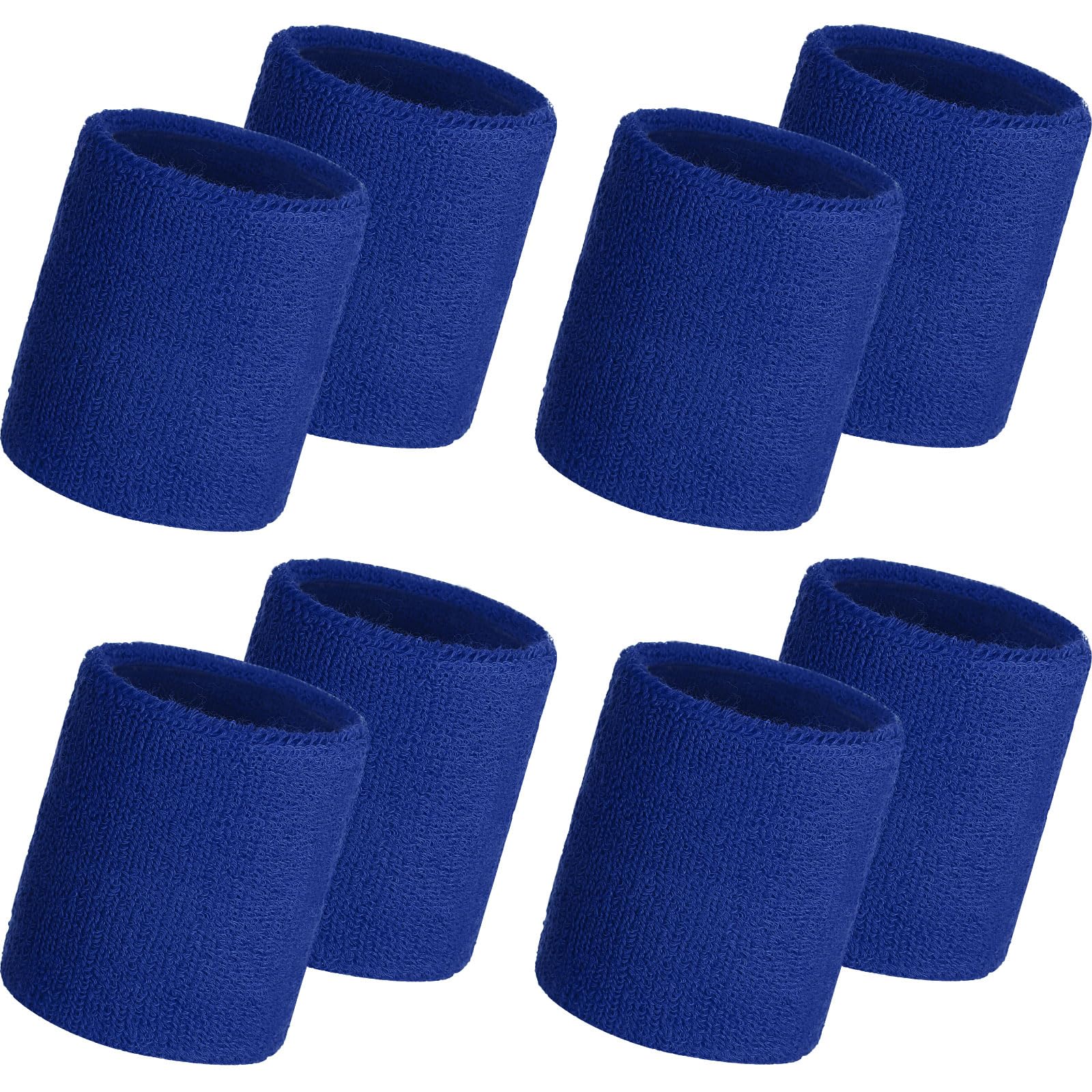 WILLBOND 8 Pack Wrist Sweatbands Sports Wristbands Tennis Sweatbands Neon 80s Thick Cotton Gymnastics Sweat Band International Sports Athletic