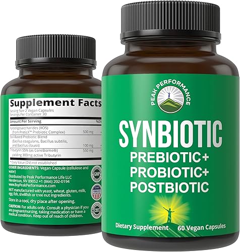 Synbiotic = Prebiótico + Probiótico + Suplemento Postbiótico 3 en 1 con ingredientes clínicamente probados. Pre y probióticos más importantes