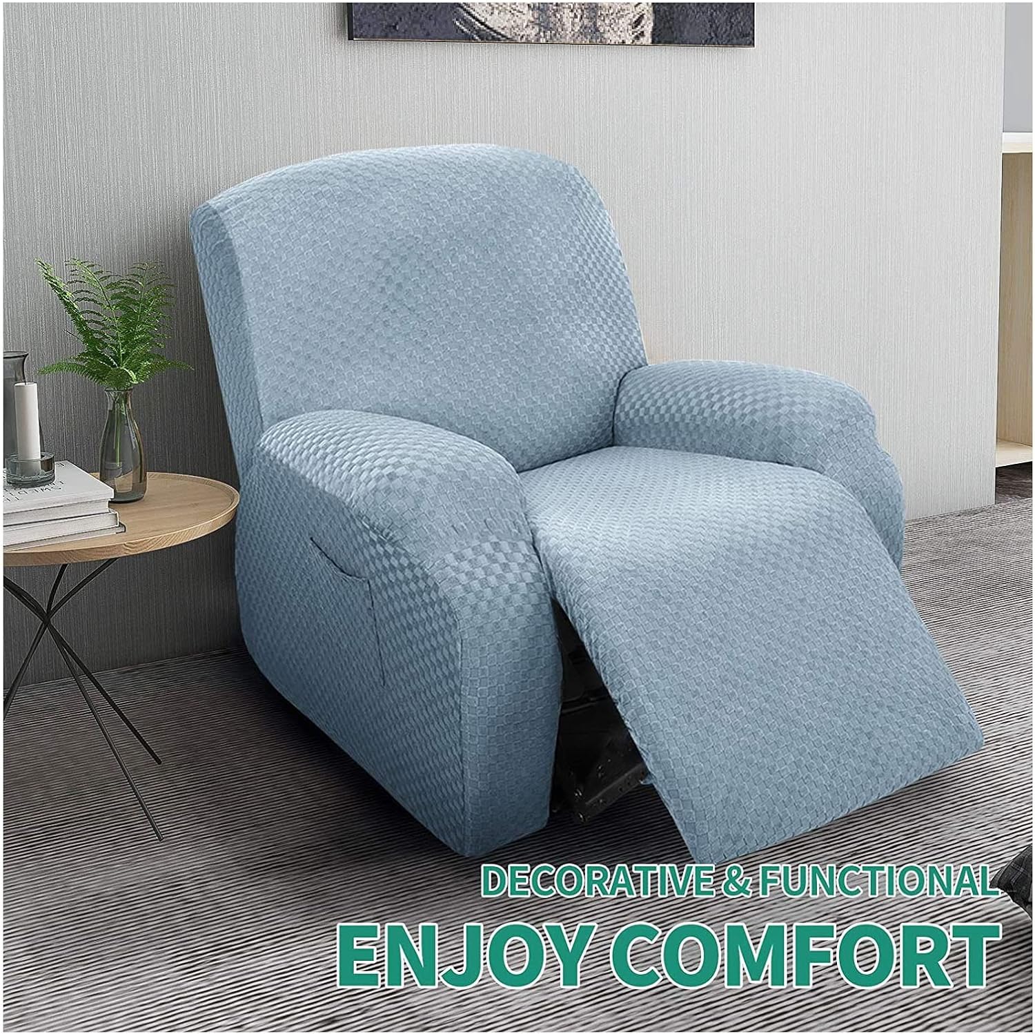 Konsilsa Recliner Chair Sofa Covers 1 2 3 seat, Jacquard ​Recliner Cover Anti-Slip Armchair Covers Recliner Sofa Slipcover Recliner Chair Covers for Reclining Chair Recliner armchairs
