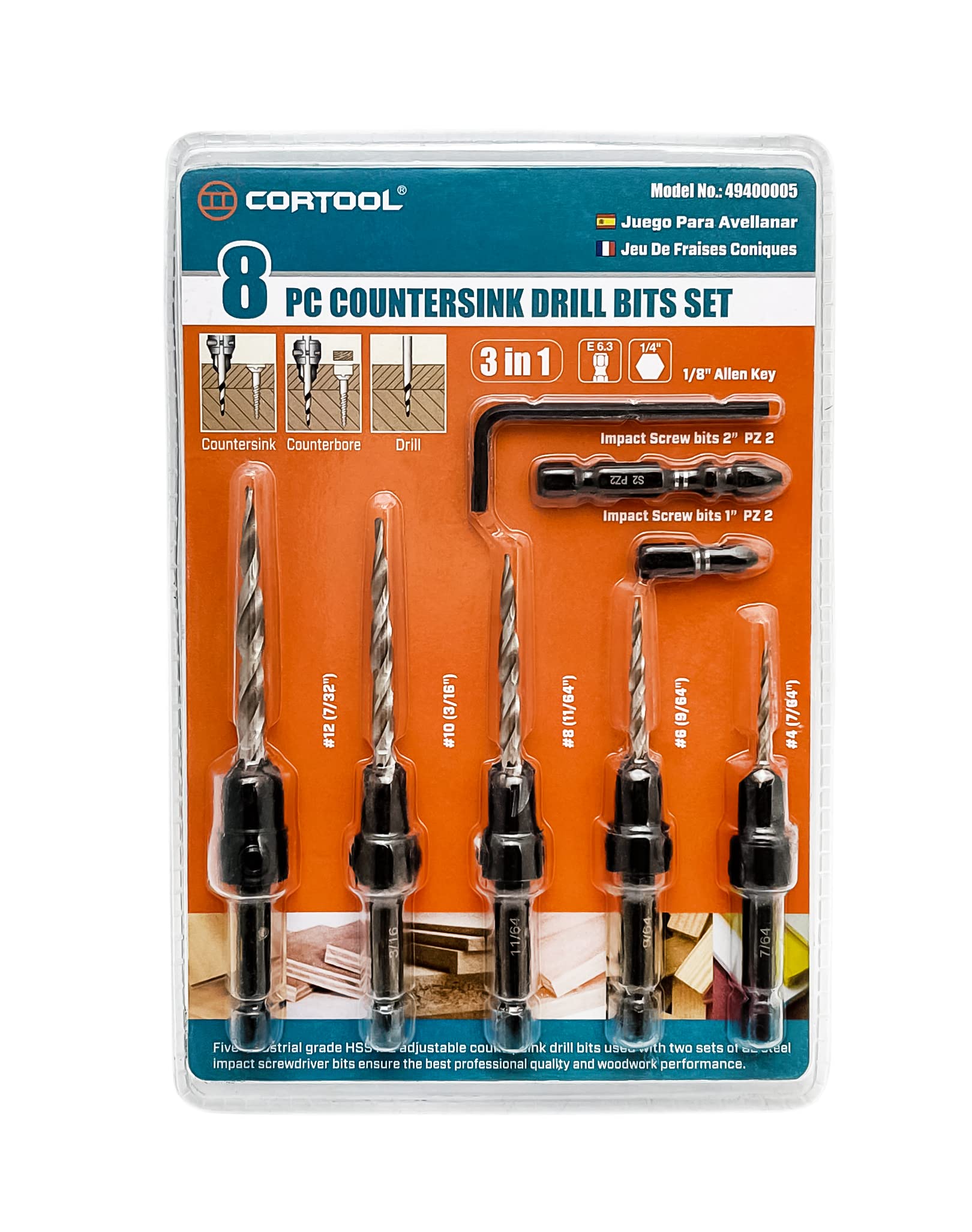Countersink Drill Bit Set for Wood 