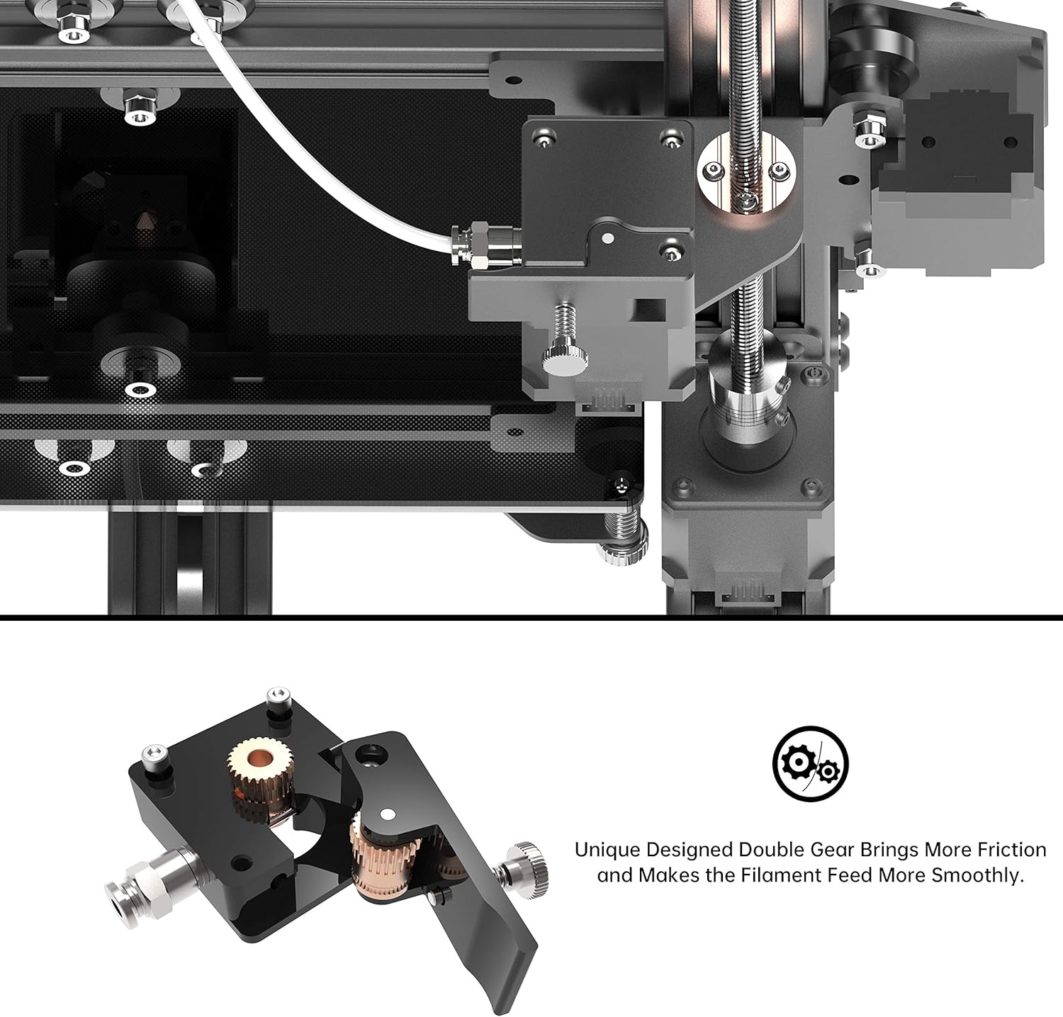 Close-up of the XVICO X3S double gear extruder