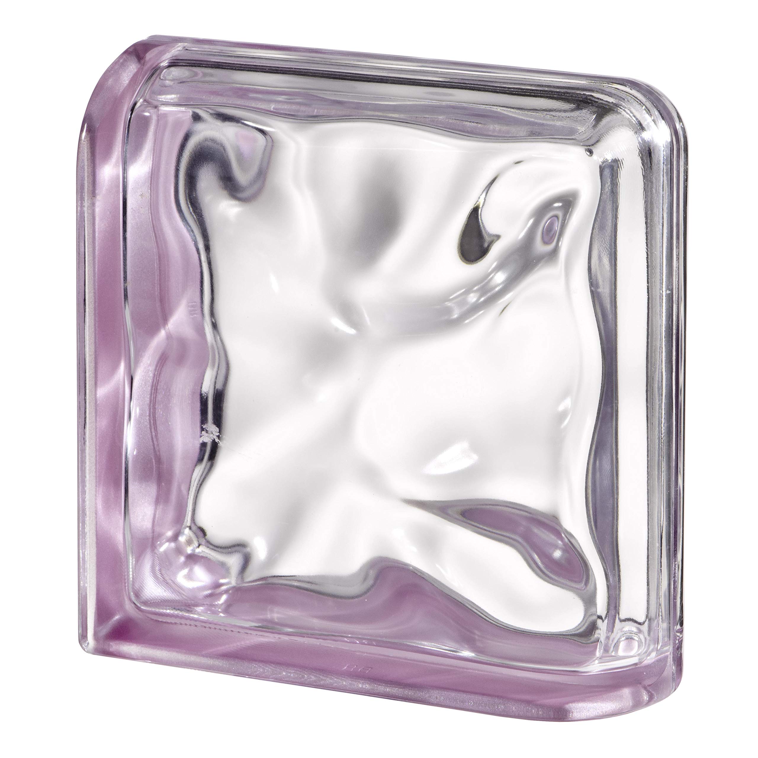 Terminal Curvo Agua Reflejos Amatista para paredes de bloques de vidrio | cm 19x19x8 | Unidad de venta 1 pieza