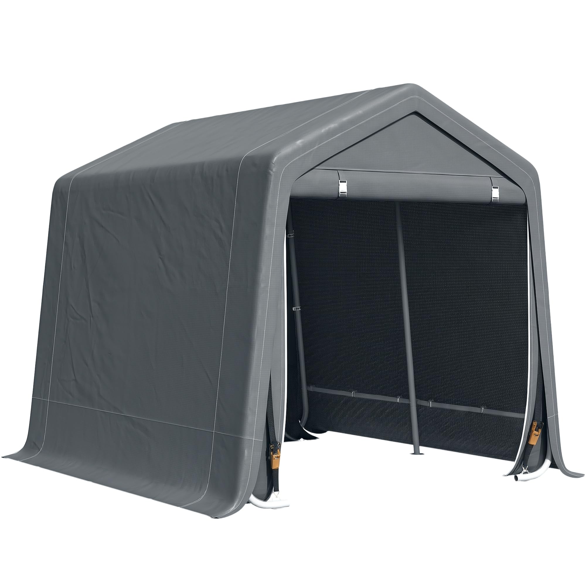 Outsunny 2.8m x 2.4m Garden Garage Storage Tent - Grey