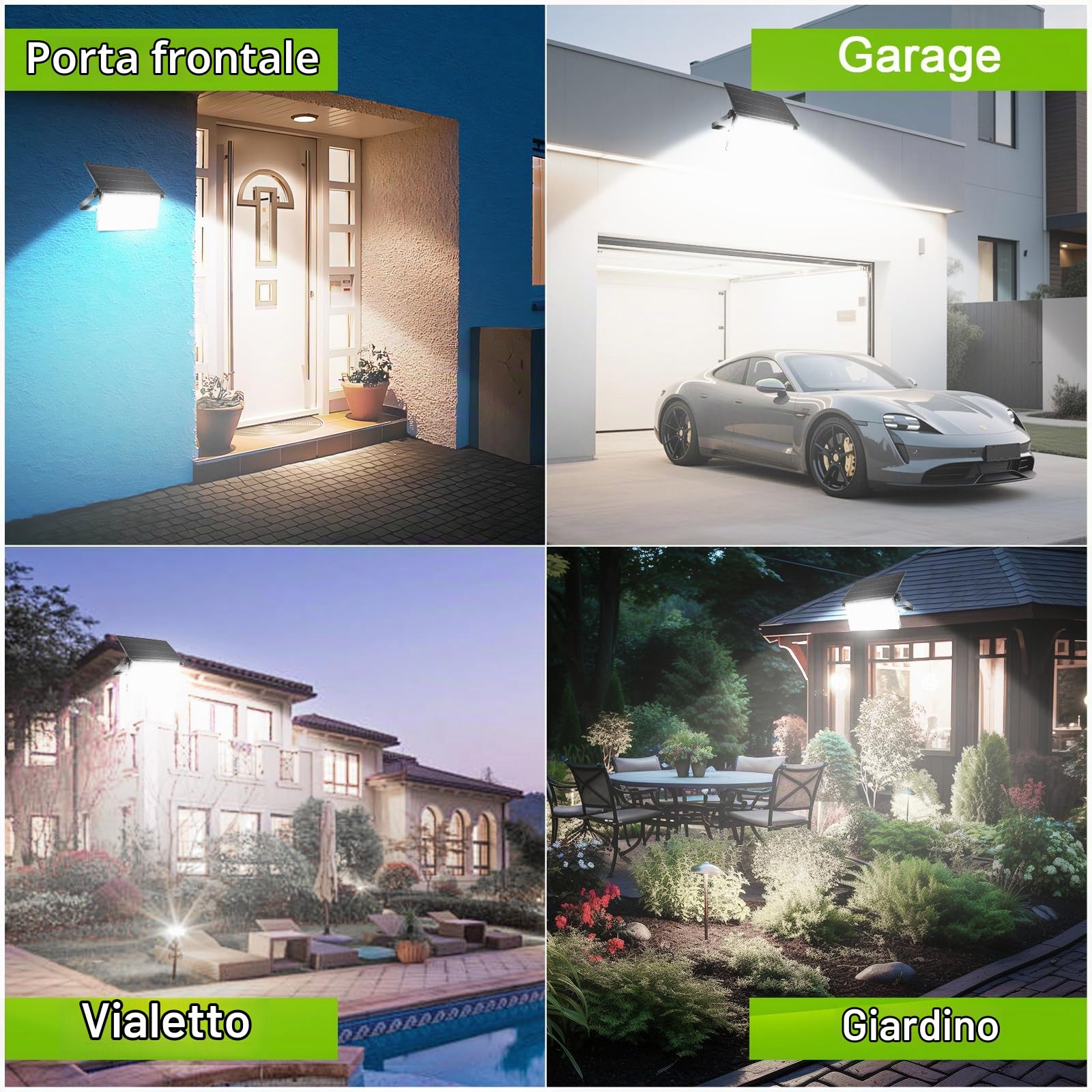 CREATESTAR Faretto Led da Esterno Solare, 100W Faro Led Esterno con Sensore di Movimento, 6000mAh Lampada Solare con Pannello, IP65 Impermeabile Faretti Solari per Giardino Garage Cortile