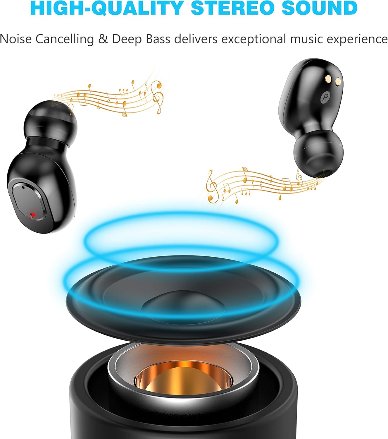 70% Off Discount Bluetooth 5.0 Wireless Earbuds with 2000mAh Charging Case Stereo Headphones 90Hours Continuous Playback in Ear Built in Mic Headset Premium Sound with Deep Bass for Sport