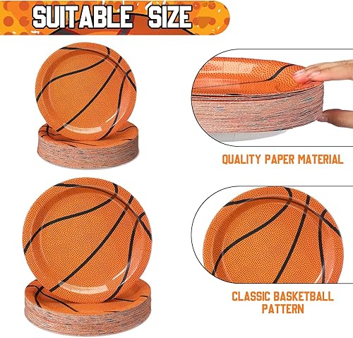 Miniatura 3 de Aoriher Paquete de 120 platos de papel y platos de postre temáticos deportivos para fiestas de cumpleaños