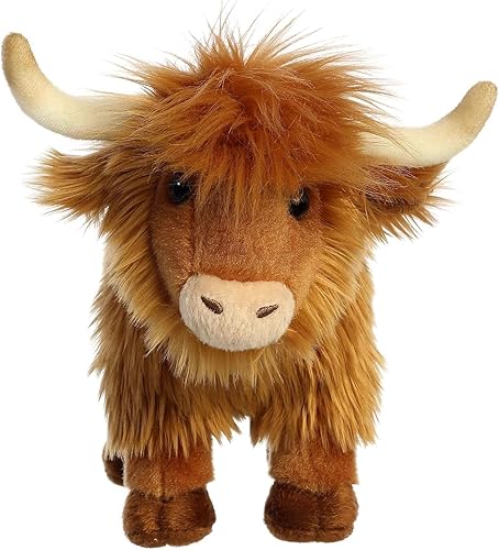 Miniatura 2 de Aurora® Animal de peluche realista Miyoni® Highland Ganado - Detalle realista - Compañerismo apreciado - Marrón 10 pulgadas
