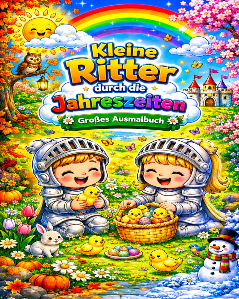 Kleine Ritter durch die Jahreszeiten: Das große Ausmalbuch