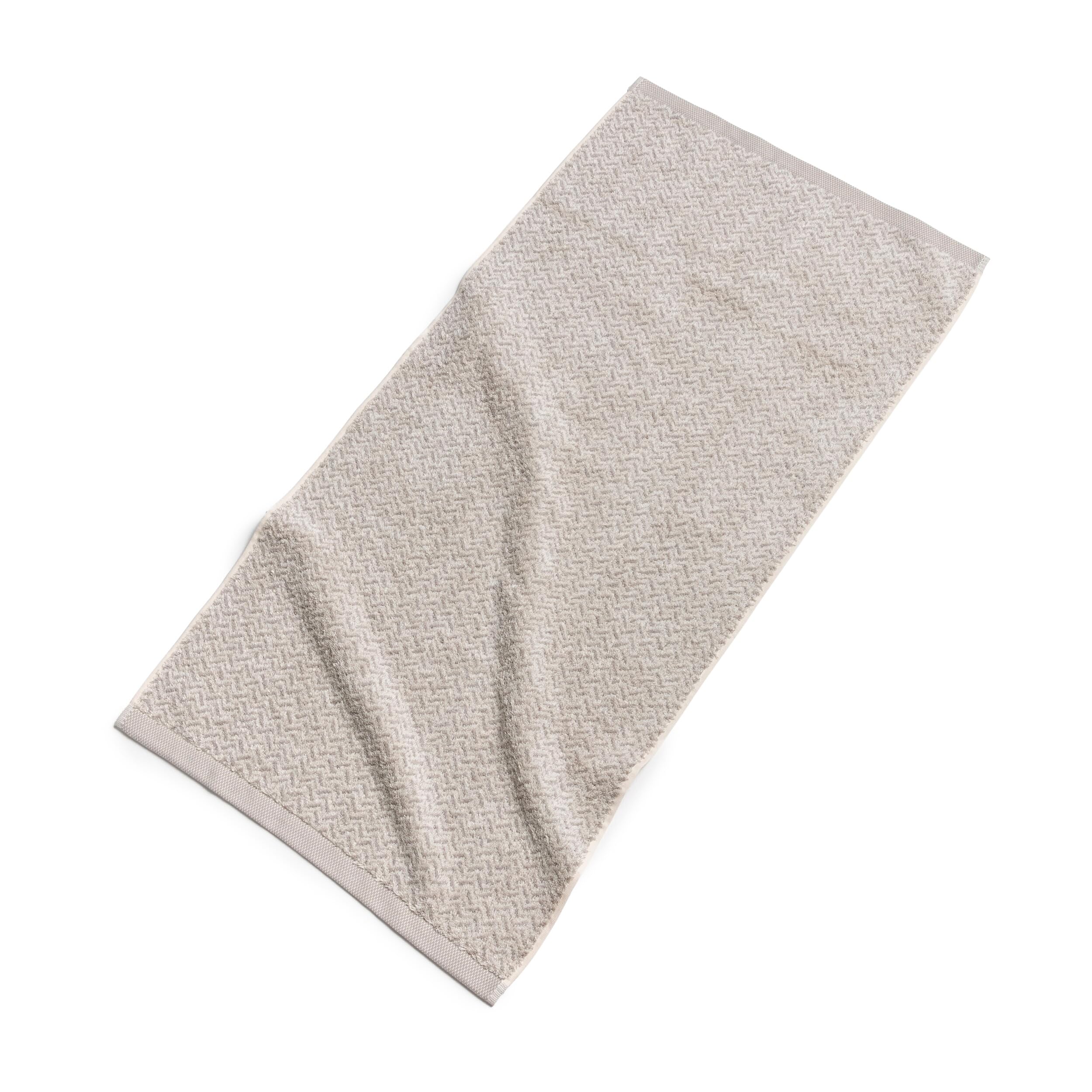 möve Brooklyn Duschtuch Fischgrat 80 x 150 cm aus 85 % Baumwolle / 10 % Viskose aus Bambus-Zellstoff / 5 % Leinen, nature / cashmere