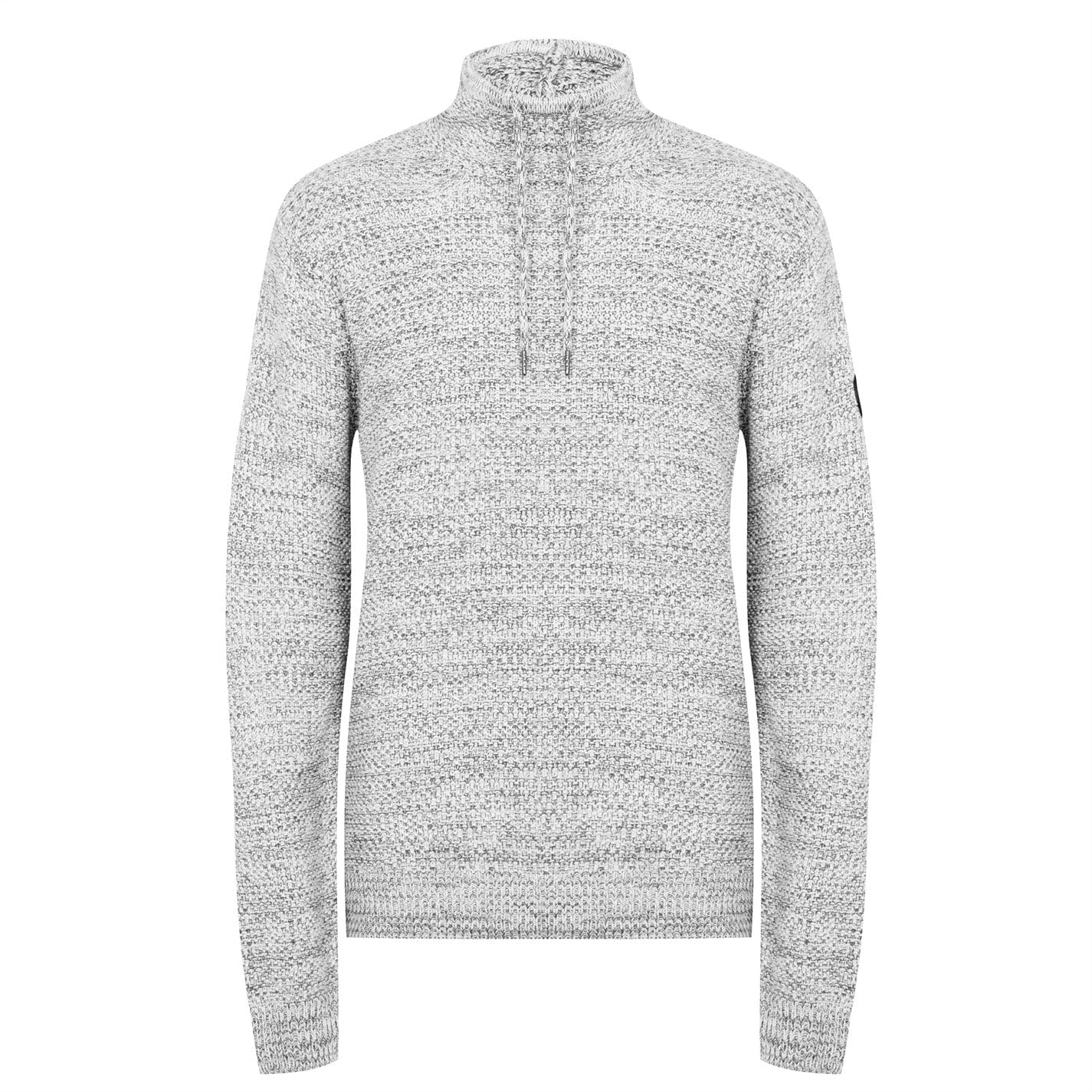 Firetrap Men's Grey Marl Cowl Neck Knitted Jumper Xl