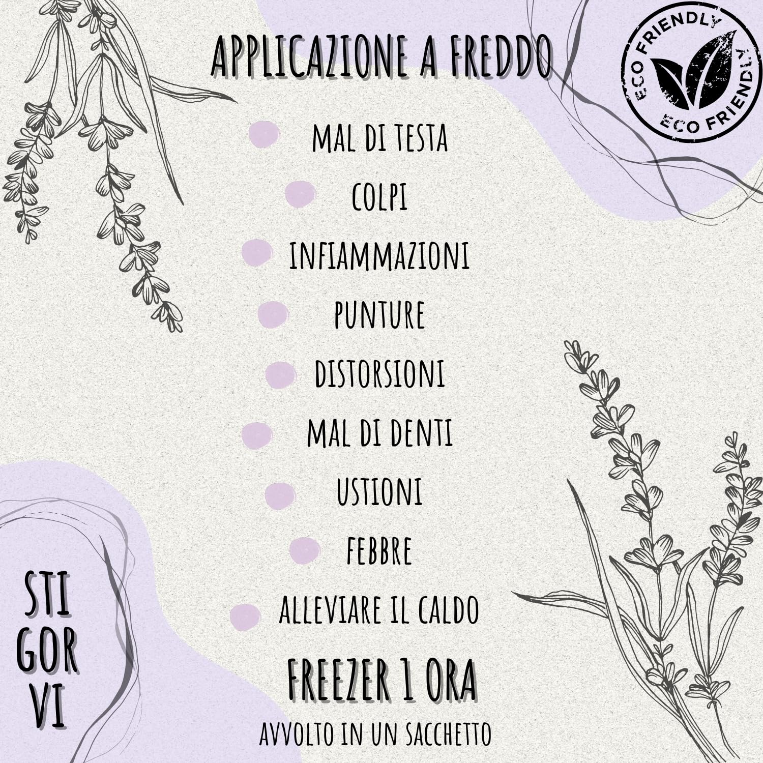Sacchetto di semi per microonde fatto a mano in Spagna - Borsa termica multiuso per calore e freddo - Cuscino (13cm x 31cm) - 100% artigianale con semi naturali di lavanda